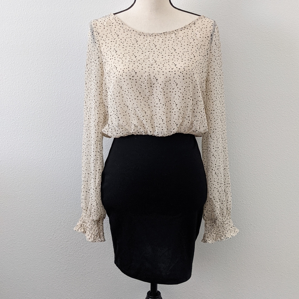Forever 21 women's sheer top mini dress sz M
